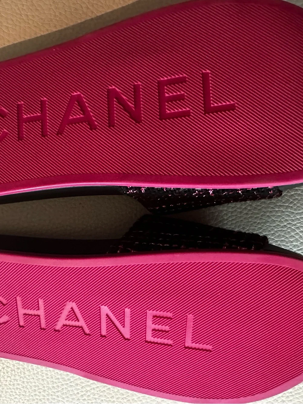 Chanel Tweed Slides Mules with Camellia Flower - NEW - EU 37